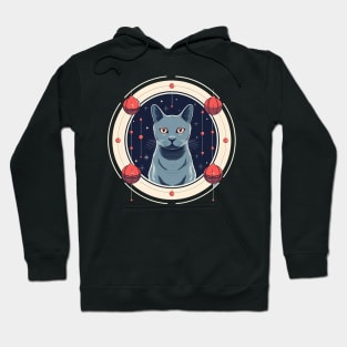 Russian Blue Cat Xmas Ornament, Love Cats Hoodie